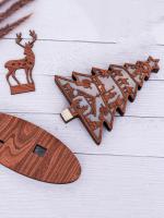 3pcs Adornos Navideños En Forma De Árbol De Navidad Luminoso Escena De La Natividad De Madera Con Ovejas Y Corderos Decoración De Fiesta - details 2