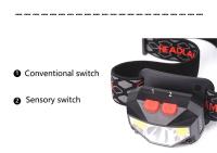 Linterna Frontal LED Recargable Con Sensor Y Lámparas COB Y LED 8 Modos De Iluminación Luz Blanca Y Roja Para Pesca - details 18