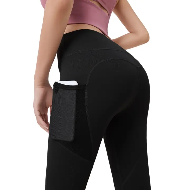 Pack Ahorro 2 Piezas   Leggings elásticos de cintura alta para mujer, mallas de Yoga con Control de barriga, pantalones con bolsillo, mallas de compresión sin costuras para gimnasio - 1