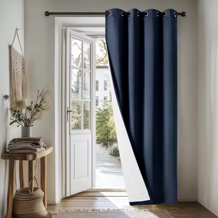 Deconovo Cortinas Termicas Aislantes Frio y Calor para Salon Dormitorio de Opacas 1 Pieza Cortina Divisoria, 200x280cm Negro - 1