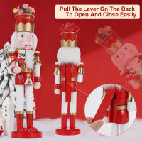 2Pcs Soldado De Navidad Nutcracker De 38CM Adorno De Escritorio Serie De Caramelo Artesanal De Madera Regalo De Navidad Decoración Para El Hogar - details 5