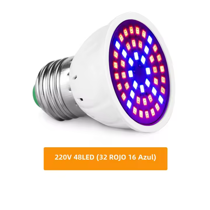 Lámpara De Crecimiento Para Plantas LED E27 Espectro Completo Foco Para Cultivo En Invernadero Y Tentación Hidroponía Con Varias Quantidades De LEDs 48/60/80/126/200/300 - 1