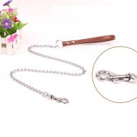 Correa De Metal Duradero Antigolpes Para Perros Pequeños Medianos Y Grandes Con Manija De Cuero PU Y Cadena De Hierro Accesorios Para Mascotas - details 4
