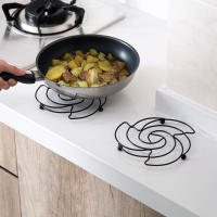 1PC Creativo Tapete De Hierro Redondo Soporte Para Sartén Y Taza Tapete De Cocina Moderno Ecológico Para Decoración De Mesa - details 1