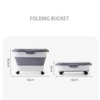 Contenedor De Almacenamiento Para Alimentos Para Perros Y Gatos Colapsable 13/33LB Caja De Alimentos Para Gatos Con Tapa Airtight Para Cocina Granos Y Arroz - details 0