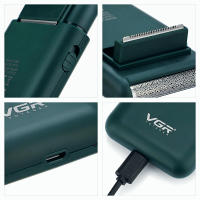 Afeitadora Eléctrica VGR Profesional Para Barba Reciprocante Portátil Mini Afeitadora USB Recargable Para Hombres V-390 Doble Hoja - details 9