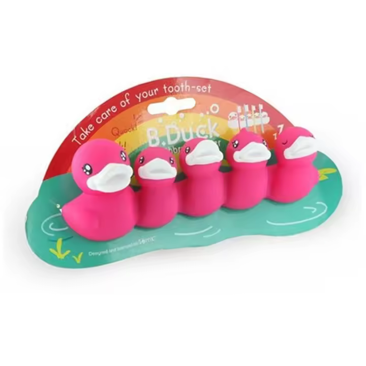 PORTACEPILLOS DE DIENTES PATITOS CON VENTOSAS, SOPORTE CEPILLOS DE DIENTES BAÑO - 1