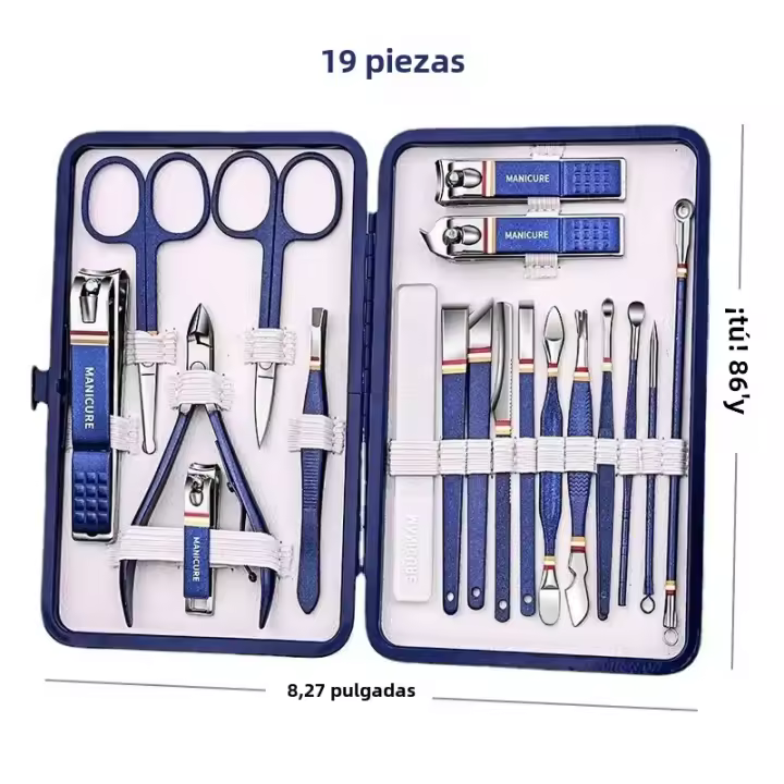 Juego De Cortauñas De Acero Inoxidable 11-13 Piezas Con Bolsa Plegable Kit De Manicura Herramienta De Belleza Para Hombres Y Mujeres - 1