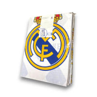 Real Madrid C.F. Juego de Sábanas Real Madrid CF - Verano | Licencia Oficial | Diseño Escudo Centrado | Fondo Blanco, Con Rombos | 50% Algodón/50% Poliéster - details 1