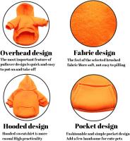 Sudaderas con capucha para perros, sudadera para perros ropa de suéter para mascotas chaqueta para perros mono, ropa de abrigo con capucha, ropa de abrigo para abrigos para perros (XXL, naranja) - details 1