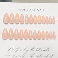 24pcs/set Uñas Postizas De Talla Grande En Rosa Gris Y Marrón Estilo Francés Y Almendrado Para Otoño E Invierno Decoración De Uñas Press on Falsas Acrílicas - details 12