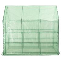 vidaXL Invernadero accesible con 12 estantes acero 143x214x196 cm - details 3