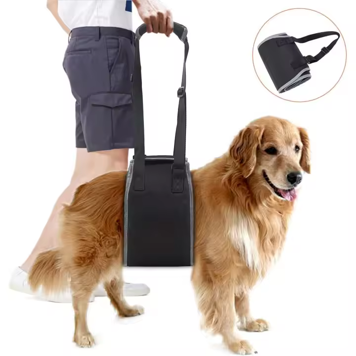Arnés de soporte para perros Cinturón auxiliar de elevación para perros mayores discapacitados lesionados Arnés de elevación Cinine para subir y bajar escaleras Entrar y salir de vehículos Negro L - 1