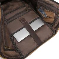 Mochara de viaje retro para hombre, mochipa de Lona encerada Resesto with Para portáthil de 17 "compartimento, Bolsa multibolsos para senderismo al Aire Libre, vintage waterproof Weekender - details 2
