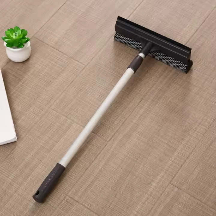 Limpia Ventanas Herramienta De Limpieza 2 En 1 Con Palanca Retráctil Cepillo Y Esponja Para Vidrio De Coche Ducha Puerta De Vidrio - 1