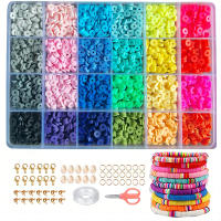 Kit De Hacer Pulseras Con Arcilla Polimérica 2400 Piezas Combinaciones Variadas Con Hebilla De Concha Y Cangrejo - details 9