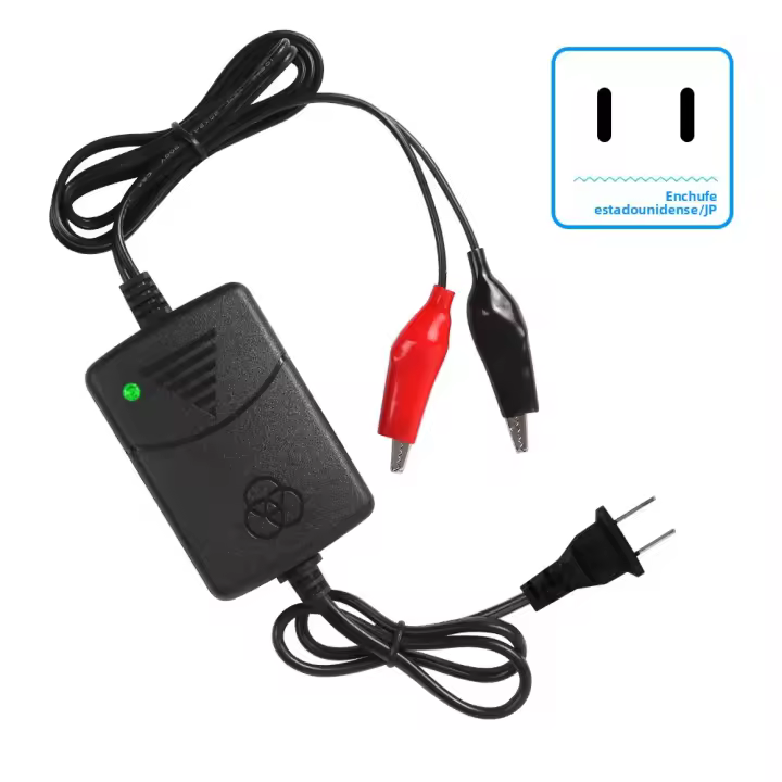 Cargador De Batería Inteligente 12V 1300mA Recargable Para Coche Camión Motocicleta Con Clip Enchufe EU/US ABS Material - 1