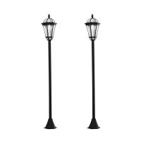 Outsunny 2 Farolas Solares de Jardín con 2 Luces LED Blanca 6000K Impermeable IP44 Sensor de Noche Set de 2 Farolas de Exterior para Camino Terraza Patio 18,5x18,5x129 cm Negro - details 0