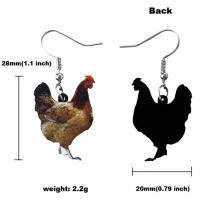 Pendientes Colgantes De Acrílico Con Diseño De Pato Y Flor Para Mujeres Y Niñas Joyería De Moda Largo Y Grueso Regalos De Encanto Animal - details 1