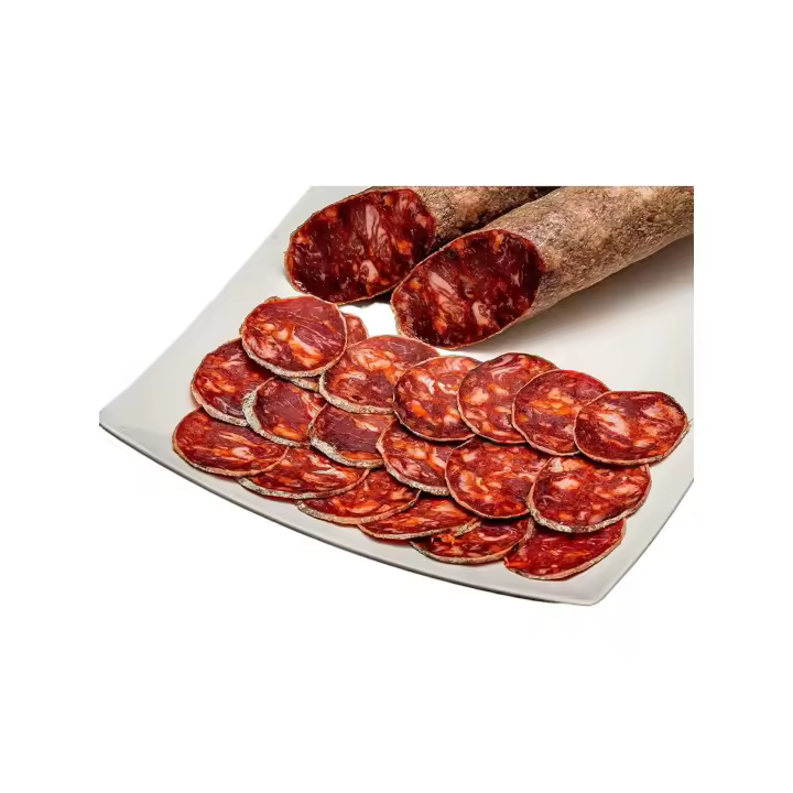 Chorizo ​​Ibérico Extra SIN GLUTEN: Satisface tus antojos con nuestra deliciosa pieza de 1kg Aprox, un tesoro culinario que te transportará a los sabores auténticos de España en cada porción. - 1