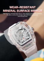 Reloj De Cuarzo Para Hombre En Forma De Barril Luminoso Y Personalizado De Silicona Alta Gama Calendario Integrado Resistente Al Agua Y Al Choque Estilo Transparente - details 3