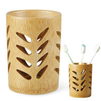 Soporte Para Cepillo De Dientes De Bambú Organizador De Baño Y Cocina Almacenamiento De Palillos Drenaje Eficiente - details 0
