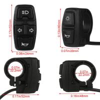 Interruptor De Luz Para Bicicleta Eléctrica DK226 Con Botón Para Motocicleta Controla Señal De Giro Y Bocina Material Plástico Color Negro - details 1