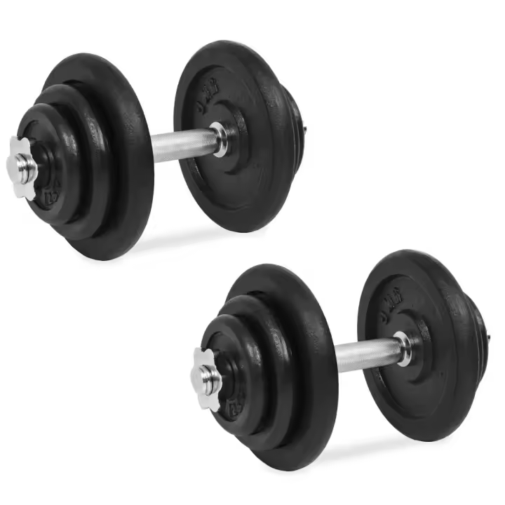 vidaXL Juego de mancuernas hierro fundido 18 piezas 40 kg - 1