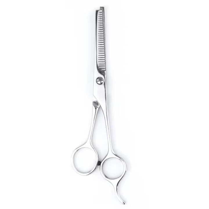 Mediawavestore Tijeras de Peluquería BETA ACCIAIO 17cm Hoja Recta para Vaciar Cabello - 1