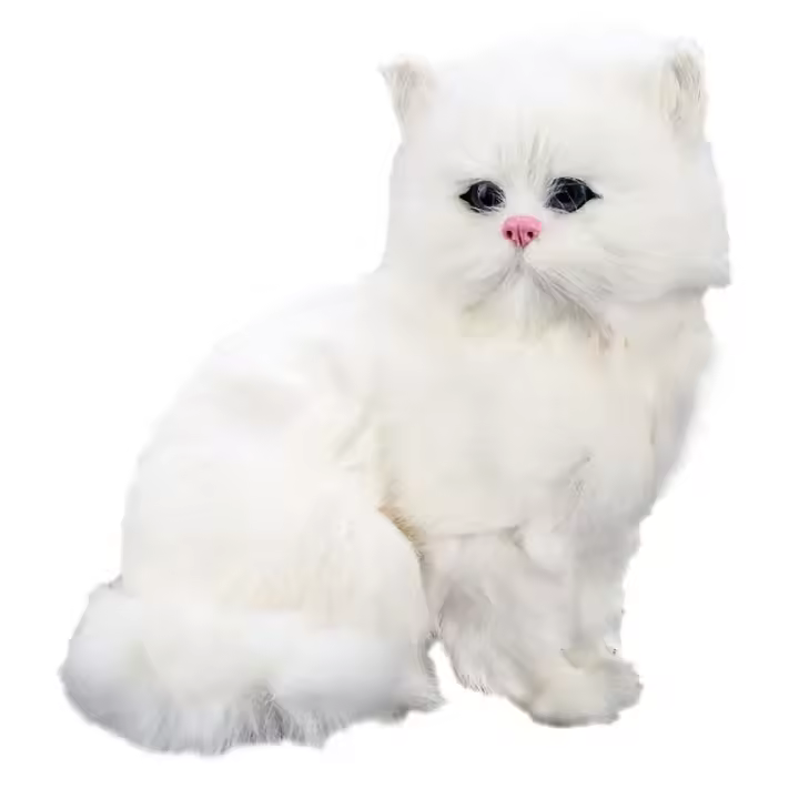 Juguete De Peluche Gato Persa Blanco Kawaii Simulación Realista Para Escritorio Decoración Del Hogar Regalo Para Niños Material De Peluche Relleno De PP - 1