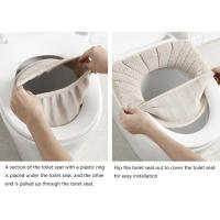 Cubierta De Asiento De Inodoro De Veludo Para Invierno Accesorio De Baño Funda De Silla De Inodoro Lavable Universal Cómoda Y Ecológica - details 1
