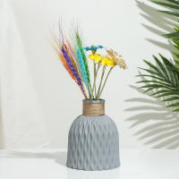 Vaso De Flores Antiglase Moderno Y Simplicidad En Rattan-like De Plástico Para Decoración Del Hogar En Colores Blanco Negro Rosa Gris - details 6