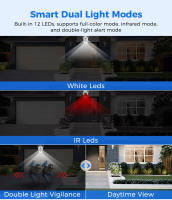 Hiseeu WS318B 4K Cámara WiFi exterior de 6MP, lente doble, doble pantalla, audio bidireccional, visión nocturna a color, seguimiento automático, detección de humanos con IA, resistente a la intemperie IP66, WiFi de 2.4GHz - Negro - details 8