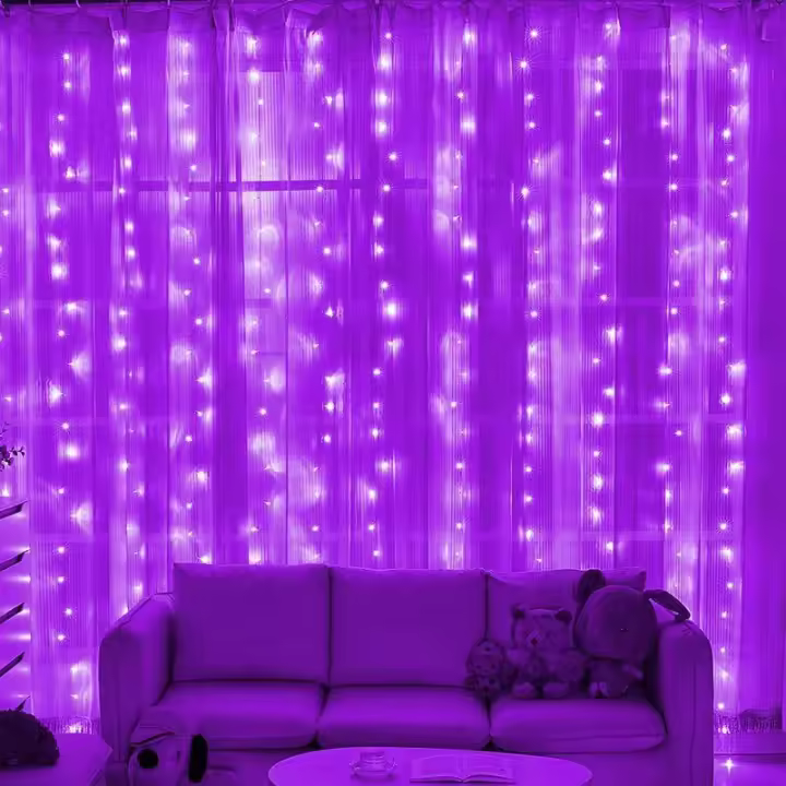 Guirnalda De Luces LED Para Ventanas 6x3M/3x3m Con Control Remoto Y Alimentación USB Decoración Navideña Para Hogar Y Jardín - 1