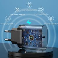 Cargador USB Type C de 45 W, Adaptador de viaje Europeo para Samsung Galaxy S24, S23, S22, S21 Ultra Plus, A25, A15, A53, A52, A14, iPhone Pixel, cable de datos de 2 M, Negro - details 3