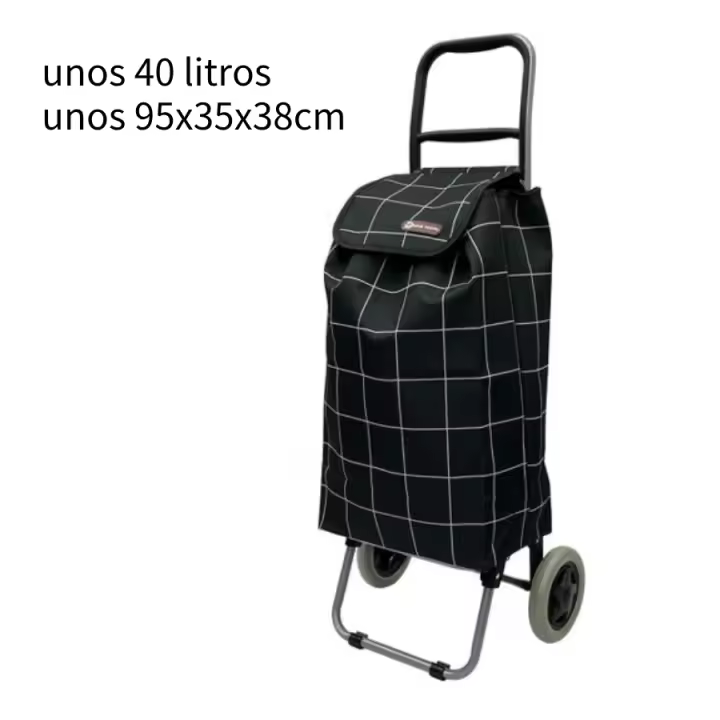 El diseño de celosía de dos ruedas del carrito de supermercado mide aproximadamente 40 L y aproximadamente 95 * 35 * 38 CM. - 1