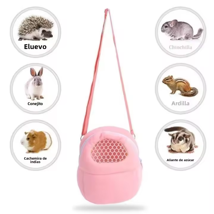Mochila De Viaje Para Hamster Chinchilla Conejo De Indio Y Conejo De Peluche Caja De Transporte Respirable Suave Y Cálida Para Pequeños Animales - 1