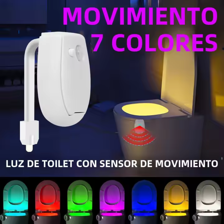 Lámpara LED RGB Con Sensor De Movimiento PIR Para Inodoro Luz Nocturna Impermeable Iluminación De Baño Y Lavabo Luz De Resbaladizo LED Para Inodoro - 1