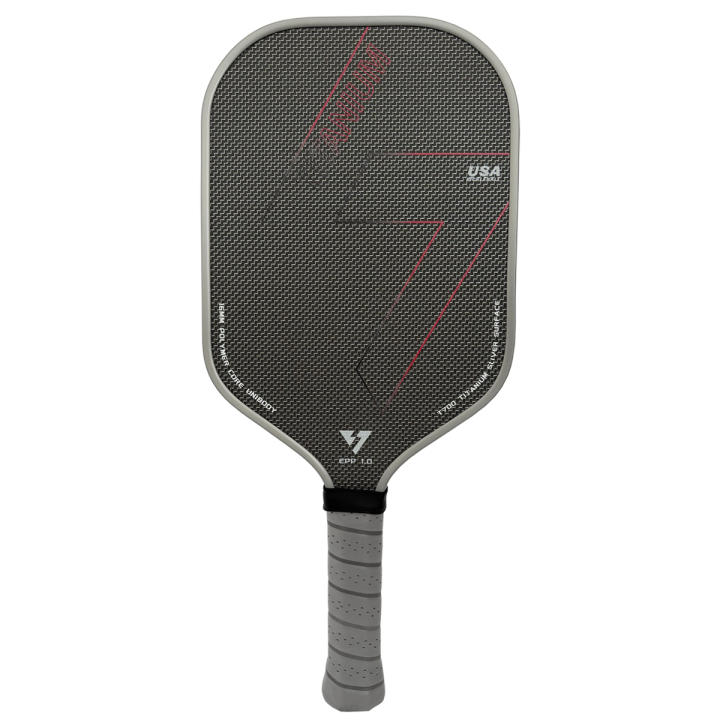 Pala De Pickleball TITANIUM Con Núcleo EPP+EVA Superficie Mate De 4 Capas De Fibra De Carbono Y Hilo De Titanio Plata