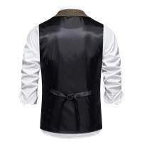 Chaleco Retro Para Hombres Con Cadena Y Bolsillos Estilo Tweed Escocés Casual Vintage Británico Adecuado Para Fiestas Y Tiempo Libre Talla US S a XXL - details 3
