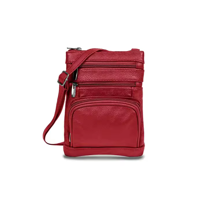 ShopINess Bolso Bandolera Pequeño de Piel Auténtica para Mujer - Diseño Compacto y Bonito Disponible en Varios Colores - 1