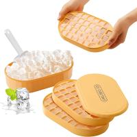 Horneador De Cubitos De Hielo Doble Capa Con Tapa Y Estuche - Hace 72 Cubitos De Hielo Con Contenedor Cuchara Y Tapa Incluidos Libre De BPA - details 6