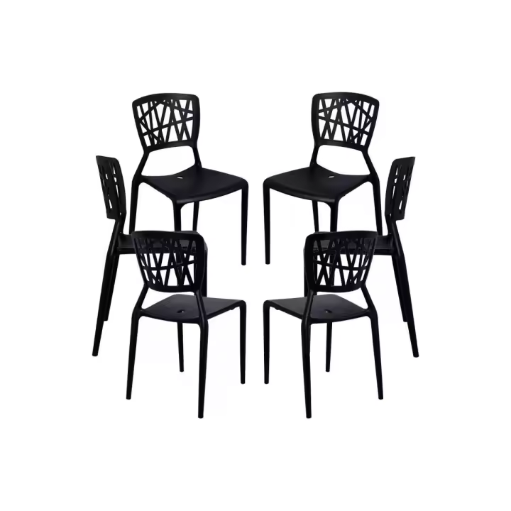 Pack 6 Sillas Delta - Negro - 1