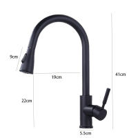 Grifo De Cocina De Acero Inoxidable 304 Con Mangue Pull out Y Rotación De 360 Grados Tope Único Regulador De Mano Tapa De Rociador Móvil Para Fregadero - details 9