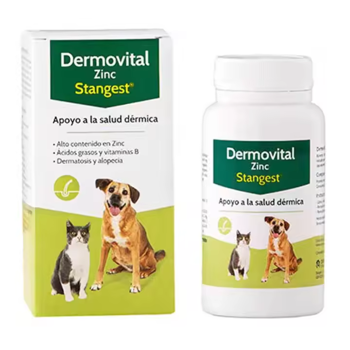Dermovital Zinc 60 comprimidos complemento nutricional con zinc para perros y gatos Stangest - 1