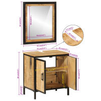 vidaXL Conjunto de muebles de baño 2 pzas madera maciza mango y hierro - details 7