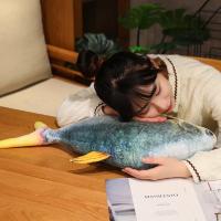 Juguete De Peluche 3D Simulación Peces Mero Salmón Saury Cordero Cojín Creativo Para Sofá Regalo Para Niños Animal De Peluche Tipo Muñeco Relleno De Algodón PP - details 16
