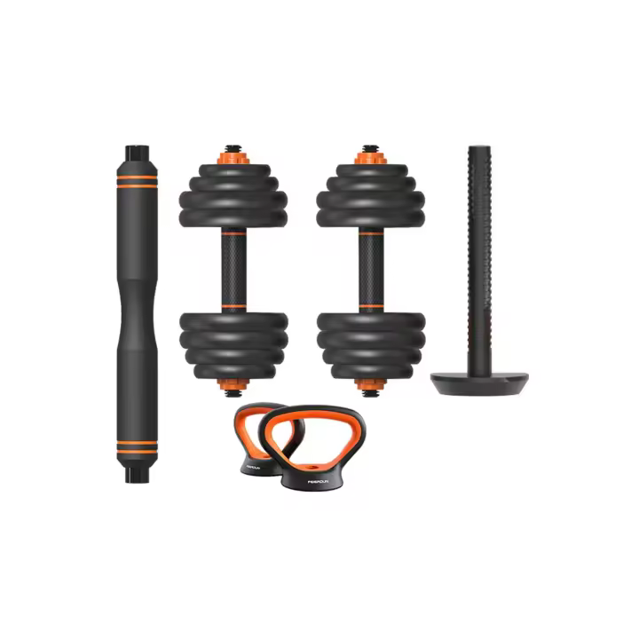 Kit de pesas 40Kg Xiaomi Fed: mancuernas (pesos + barras) + barra + pesa rusa - 1