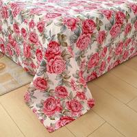 Sábana Plana De Cama Doble Con Estampado De Flor Roja Sábana Superior De Poliéster 100% Para Cama Individual/Reina/King - details 1