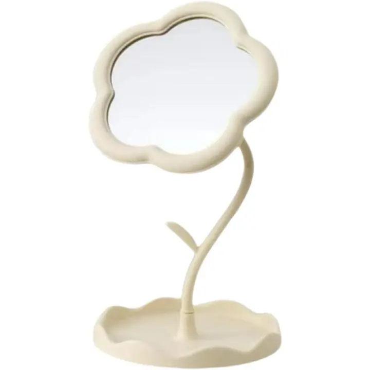 Espejo de flores, espejo de escritorio, espejo de tocador, espejo de maquillaje con forma de flor, bonito espejo de flores, ideal para dormitorio y sala de estar. - 1
